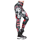 Womens Skull Print Leggings - millennial-fashion-hub