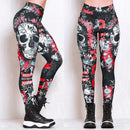 Womens Skull Print Leggings - millennial-fashion-hub
