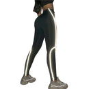 Womens Reflective Light Stripes Leggings - millennial-fashion-hub