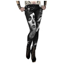 Womens Gothic Print Leggings - millennial-fashion-hub