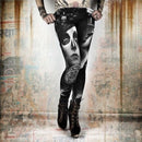 Womens Gothic Print Leggings - millennial-fashion-hub