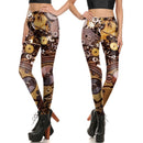 Womens Steampunk Print Leggings - millennial-fashion-hub