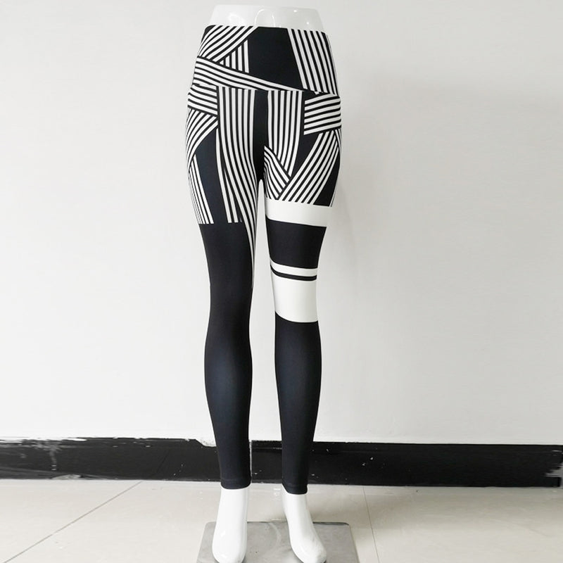 Womens Tone Pattern High Waist Leggings - millennial-fashion-hub
