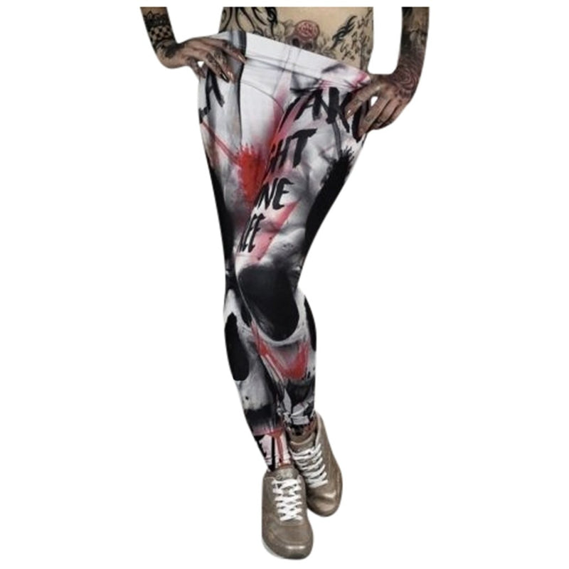 Womens Gothic Print Leggings - millennial-fashion-hub